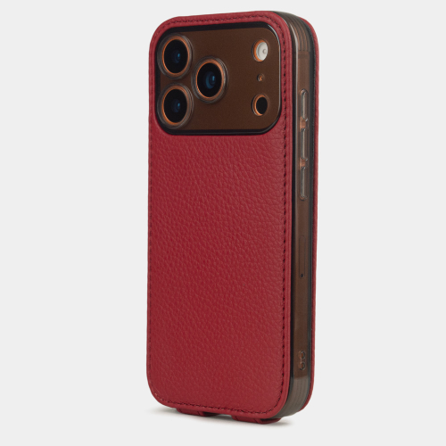 Чехол для iPhone 17 Pro - кожа теленка, красный
