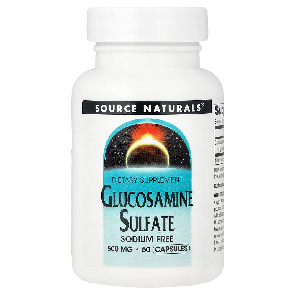 Source Naturals, Сульфат глюкозамина, 500 мг, 60 капсул