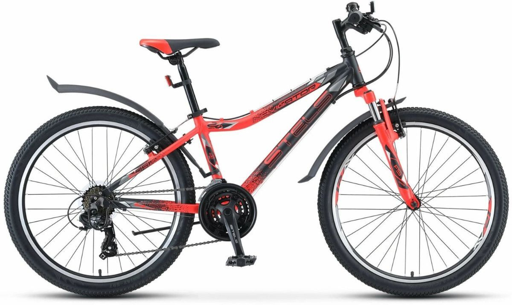 Велосипед 24" STELS Navigator-450 MD 2023 р.13", черный/неоновый красный