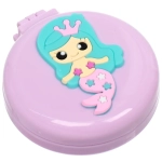 Расческа массажная детская складная «КАРАМЕЛЬ», русалочка, цвет фиолетовый, d-6см (пакет с подвесом)