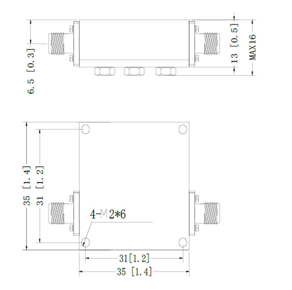 BPF-5G8-10M-E, Полосовой фильтр, 5800 МГц