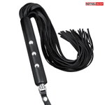 Черная плеть-флоггер с длинными хвостами - 74 см.