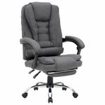 Кресло офисное CROMEX (КРОМЕКС) "Chill MS-005", с функцией вибромассажа, подножка, ткань, серое, 532959