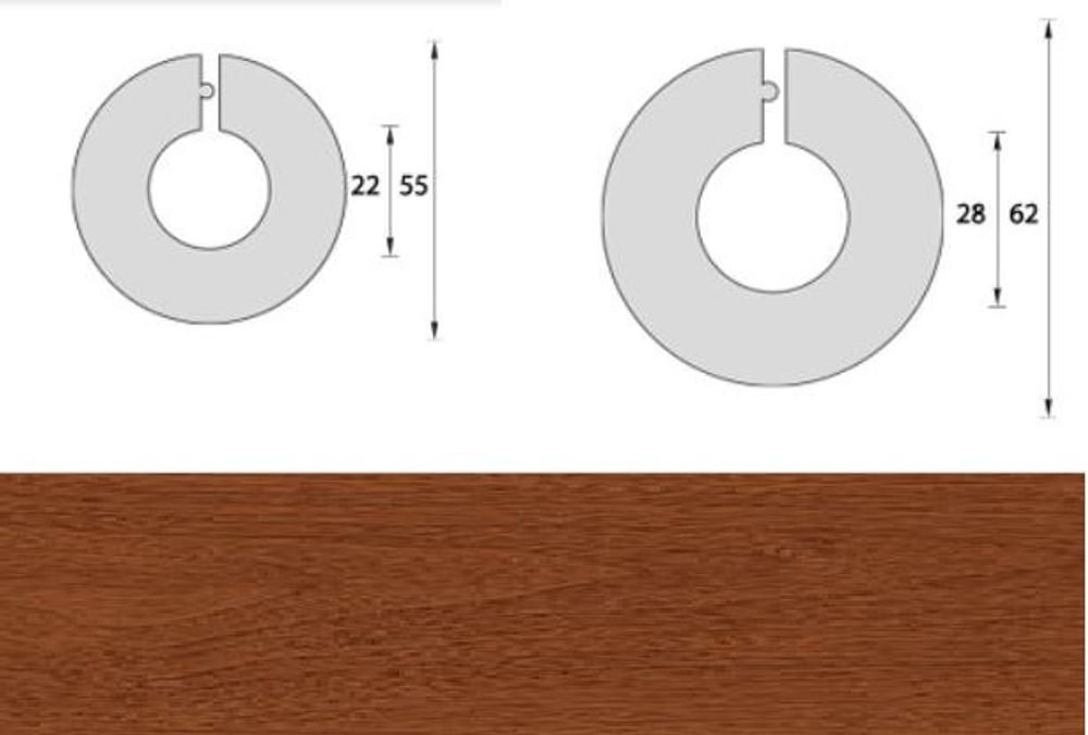 Розетта для труб 28мм "ИД" Ольха (3/4")