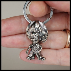 Брелок "Коротышка" для ключей , мельхиор