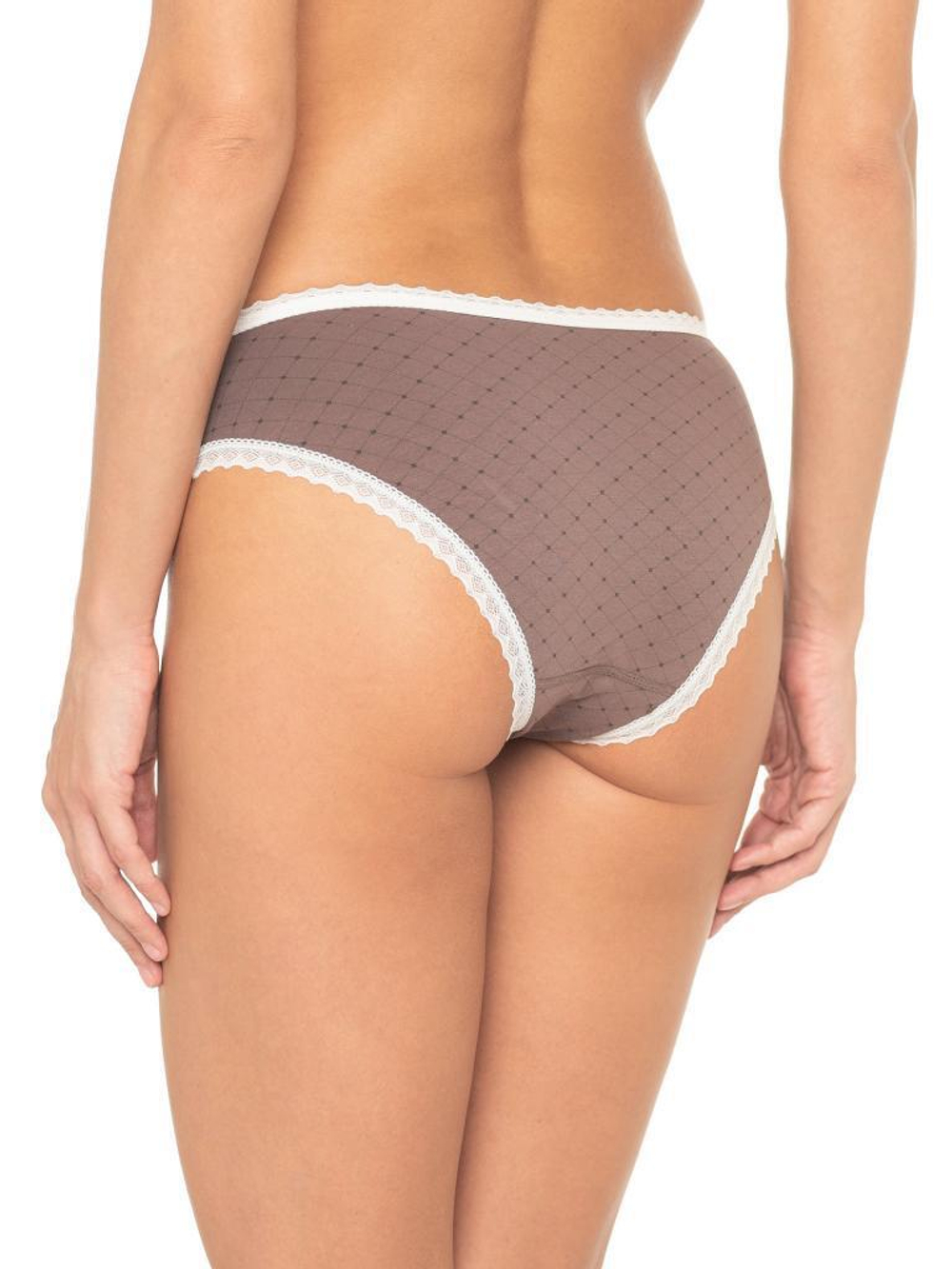 Трусы-слипы с геометрическим принтом (Размер: M) (Цвет: кофейный)