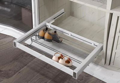 S-6731-W Выдвижная обувница в базу 600 мм, Starax, (560-590х475х150 мм), хром