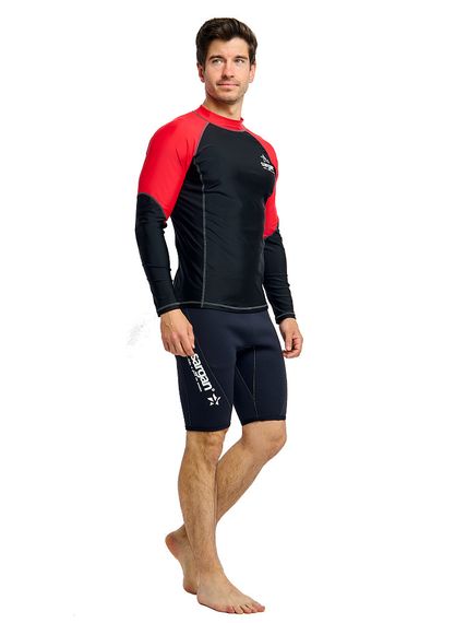 Футболка рашгард лонгслив Sargan Агидель UPF 50+ мужская черно-красная