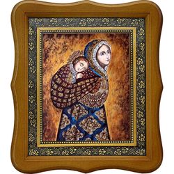 Колыбельная (Несущая в платке) икона Божьей Матери на холсте.