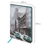 Блокнот А5 (143x210 мм) BRAUBERG VISTA "Old New York" под кожу гибкий 80 л. (2 штуки в упаковке)