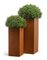 Кашпо TREEZ Effectory - серия Corten Steel - Высокий куб - Кортеновская сталь - Бархатистая окись