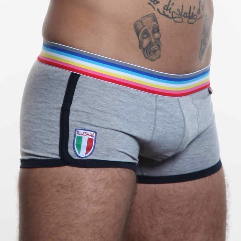 Мужские трусы хипсы серые c темно-синей окантовкой Paul Smith Trunk Grey