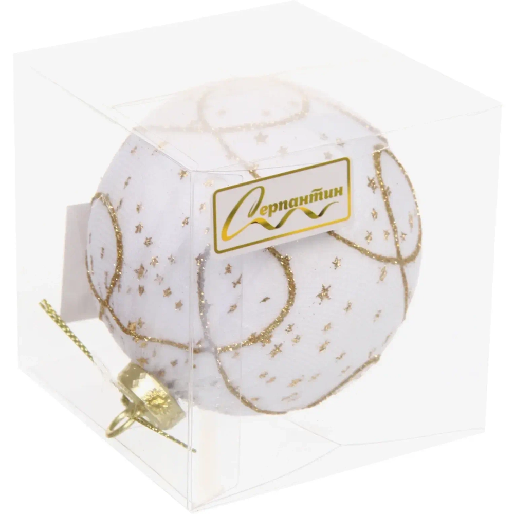 Новогодний шар «Зимнее кружево» 8 см, Золото