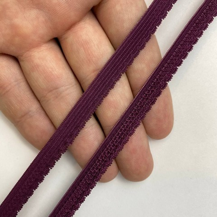 Отделочная резинка ажурная слива 8 мм, цв. 2605