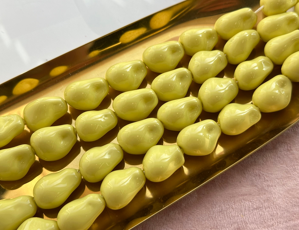 Бусины для украшений "Жемчуг барочный" 15х22мм, "Майорка. Имитация" (фисташковый)