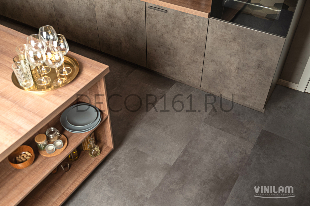 Виниловый ламинат VINILAM Цемент Стальной 71610