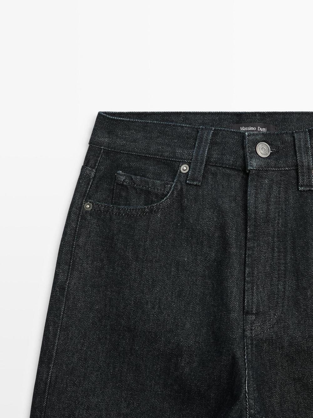 Massimo Dutti Джинсы с высокой талией и широкими штанинами, темно-синий