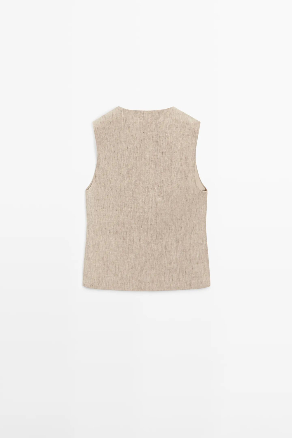 Жилет из меланжевого льна с пуговицами - MASSIMO DUTTI
