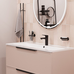 Смеситель для раковины 35k MIXLINE ML14-04BL б/отв п/гайку  ЧЕРНЫЙ (без подводки)