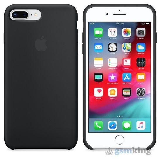 Silicone Case iPhone 8/7 Plus Black (Чёрный)