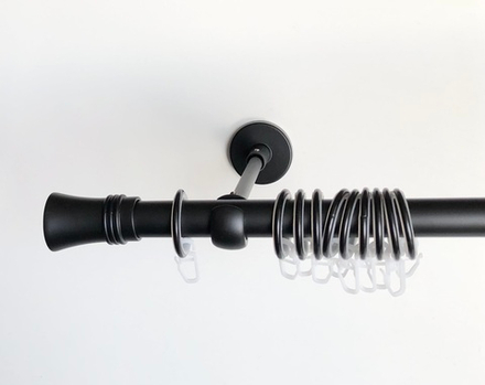 Карниз кованый для штор Гиро d20 однорядный, цвет черный матовый