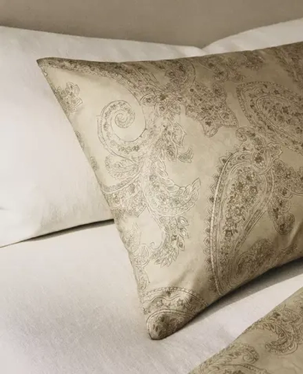 ZARA HOME НАВОЛОЧКА С ПРИНТОМ ПЕЙСЛИ, ЗЕЛЕНЫЙ