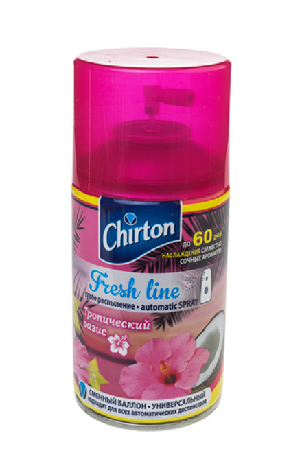 Освежитель Чиртон Фреш Лайн с ароматом "Тропический оазис" сменный баллон 250мл аэрозоль "Чиртон"