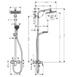 Душевой набор Hansgrohe 27284000 Crometta E 240 1jet Showerpipe