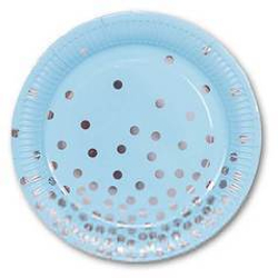 Тарелка бум Горошек серебрян 23 см, 6 шт.
