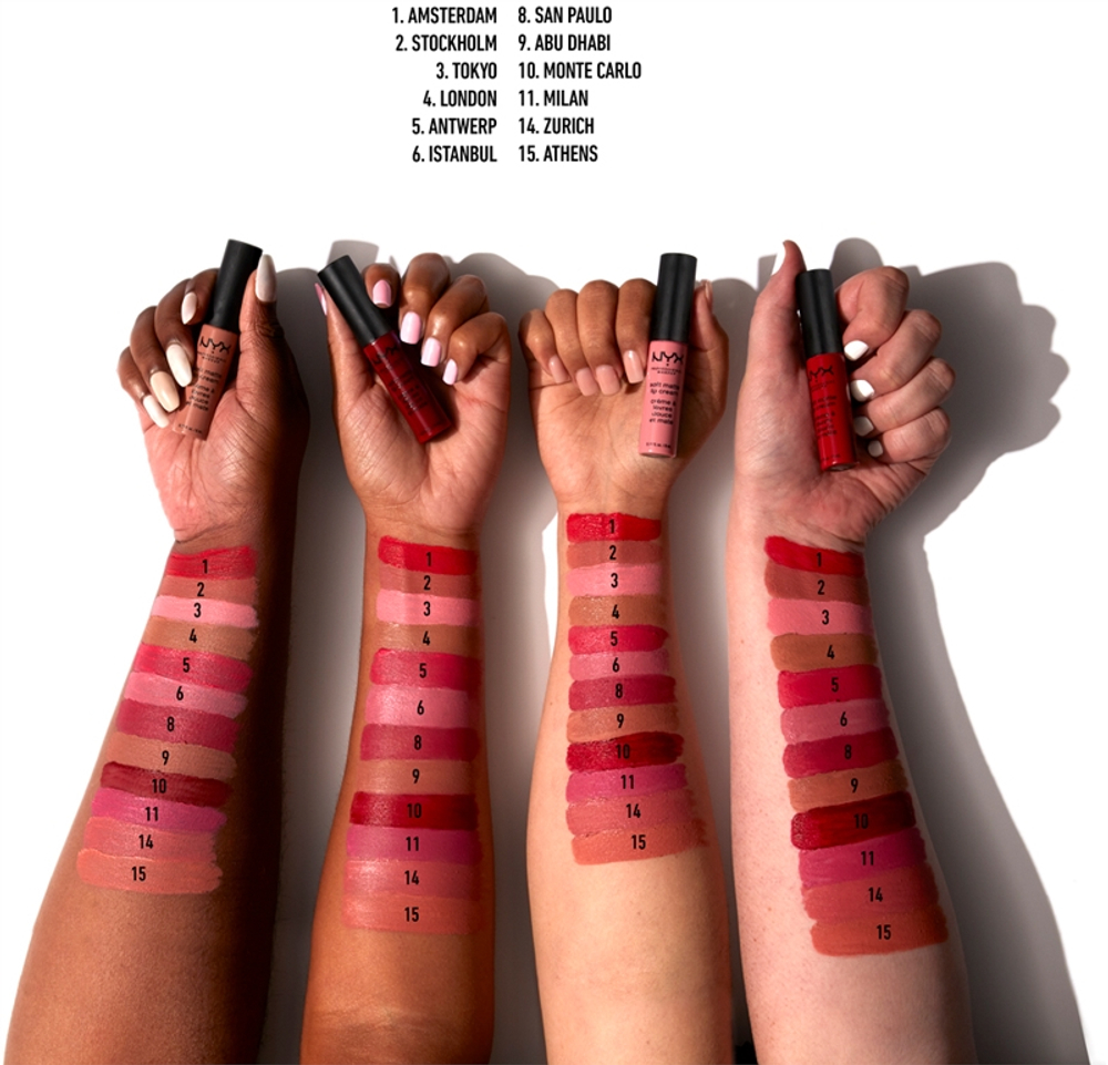 NYX Professional Makeup Soft Matte Lip Cream - Легкая матовая жидкая помада оттенок 14 Zurich, 8 ml