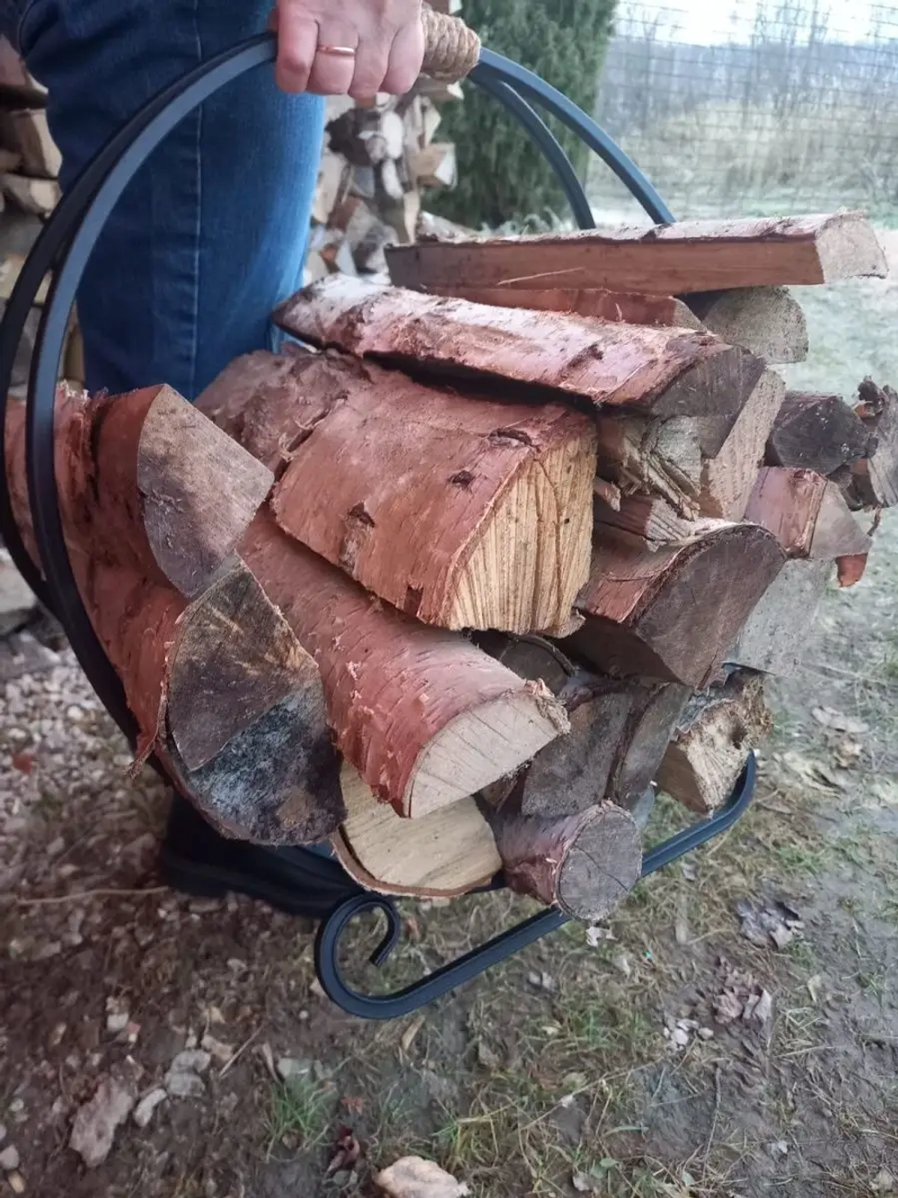 Дровница переноска металлическая
