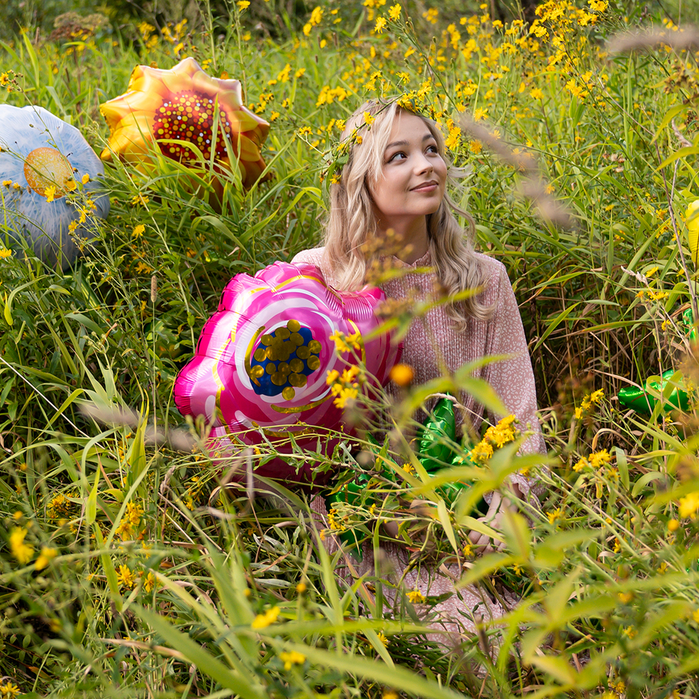 Шар (41''/104 см) Цветок, Роза, Красный, А050