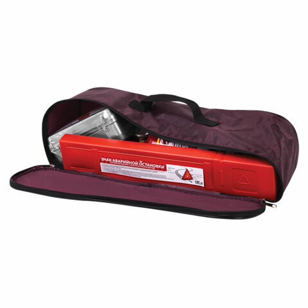 Набор автомобилиста "На техосмотр": аптечка (приказ 260н), огнетушитель ОП-2, знак, сумка, 3867