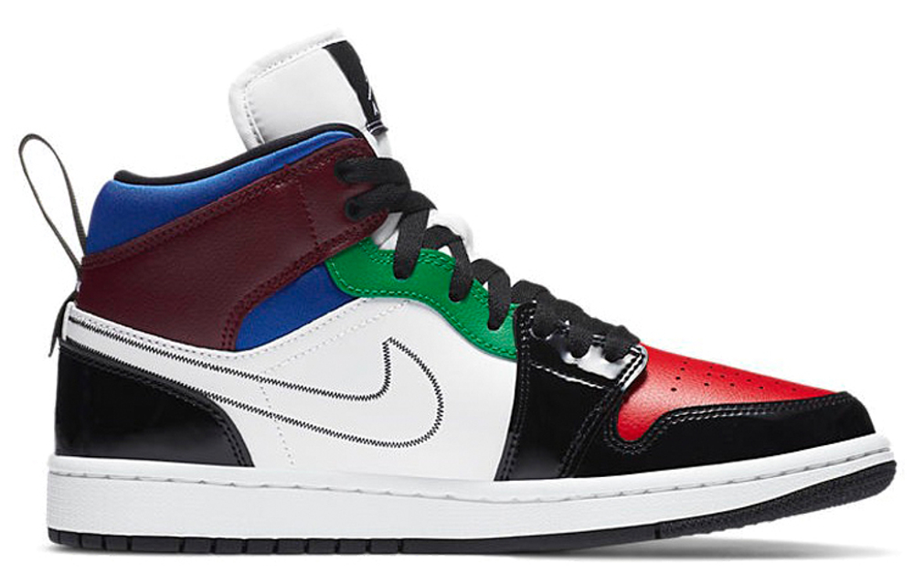 Air Jordan 1 Mid Se "Black White Multi Color" Women"s
