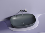 Умывальник чаша накладная овальная (цвет Темный Антрацит Матовый) Element 610x385x140мм