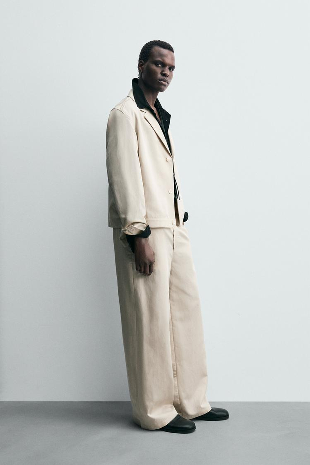 ZARA КУРТКА-РУБАШКА СВОБОДНОГО КРОЯ, БЕЖЕВЫЙ