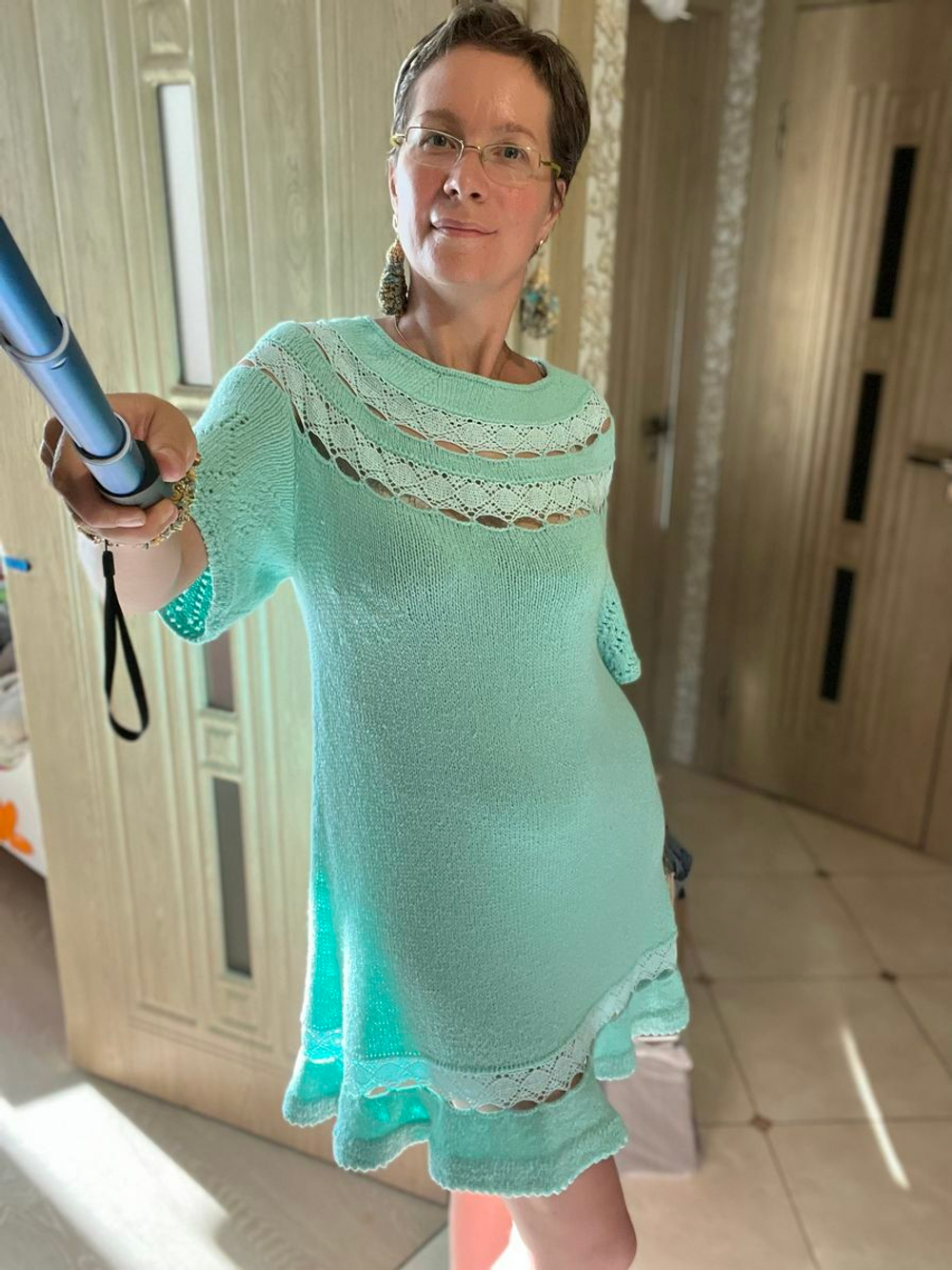 Набор Пряжи для вязания Микс с Кружевом хлопок люрекс