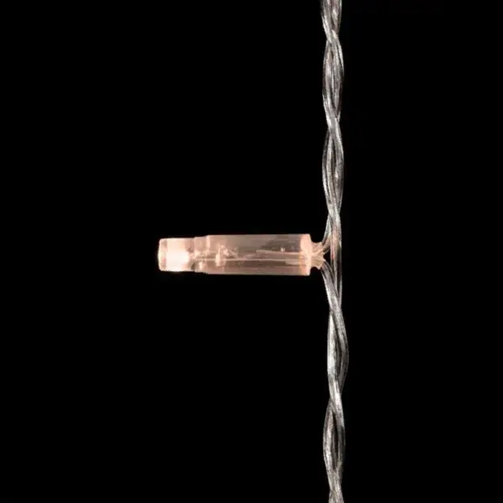 Светодиодный занавес с колпачком 2*3 м., 600 экстра теплых белых LED ламп, прозрачный провод ПВХ, IP65, LTC (PCL602CAP-10-2EWW)