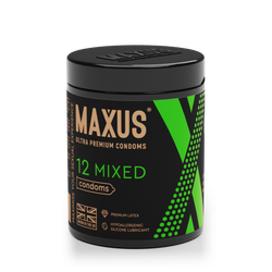 Презервативы MAXUS Mixed №12 с железным кейсом, набор, X-Edition, 12 шт