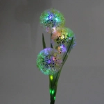 Светильник на солн.батарее (фигура на спице с подсветкой) «Одуванчики» 75 см, Белый (свечение мультицвет)