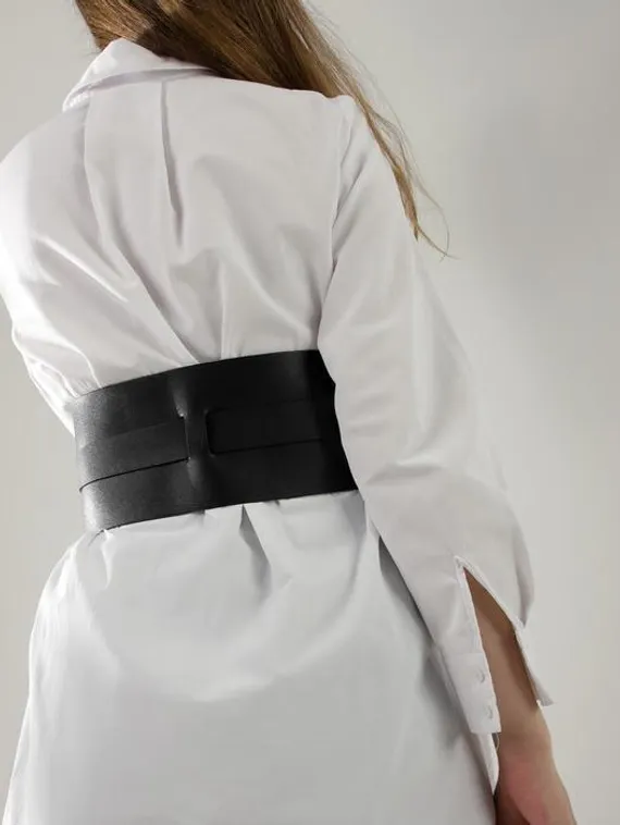 Ремень женский, ширина 16 см, цвет чёрный