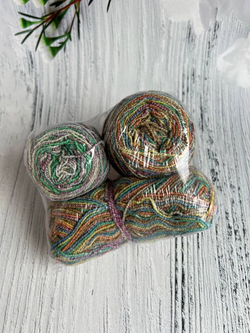 Пряжа носочная Аркобалено радужный микс 92г