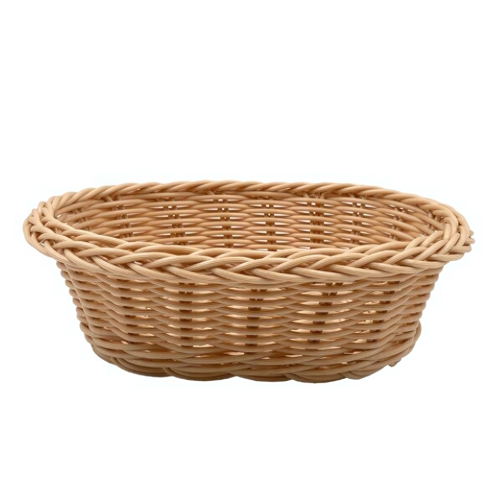 Корзина настольная овальная "Полиротанг", Д230 Ш170 В70, бежевый