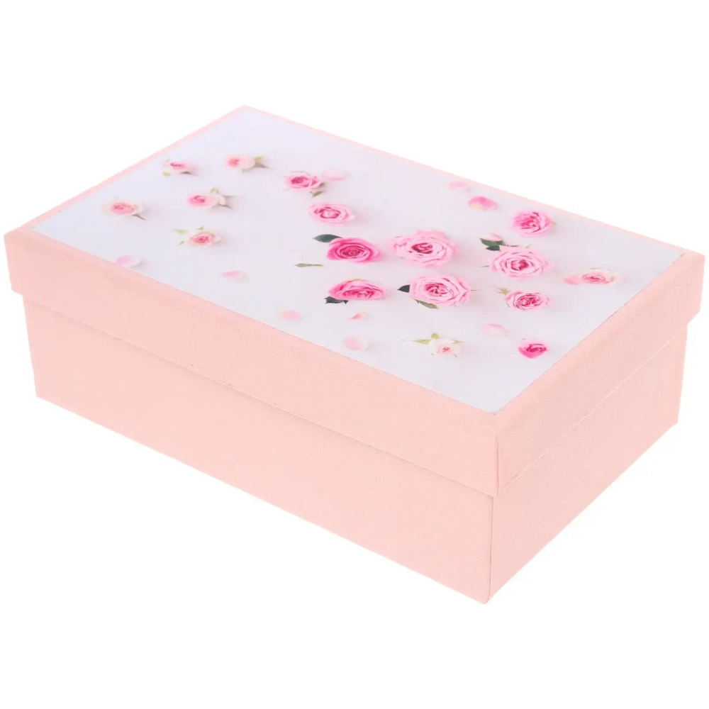 Коробка подарочная «Розочки» 19*12*6.5 см, Розовый