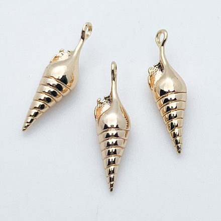 Подвеска Ракушка, цвет золото, размер 21*6 мм, цена за 1 шт