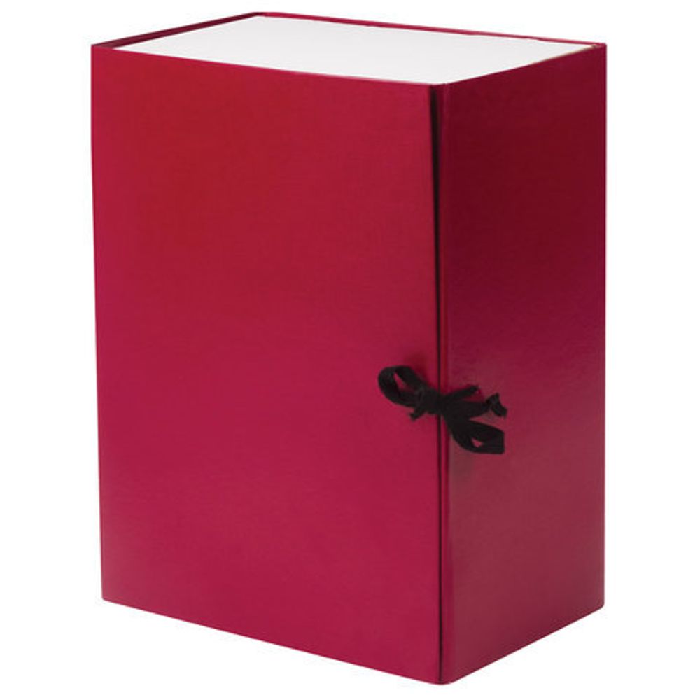 Короб архивный А4 (240х330 мм), 150 мм, 2 завязки, бумвинил, до 1400 листов, бордовый, BRAUBERG, 122806