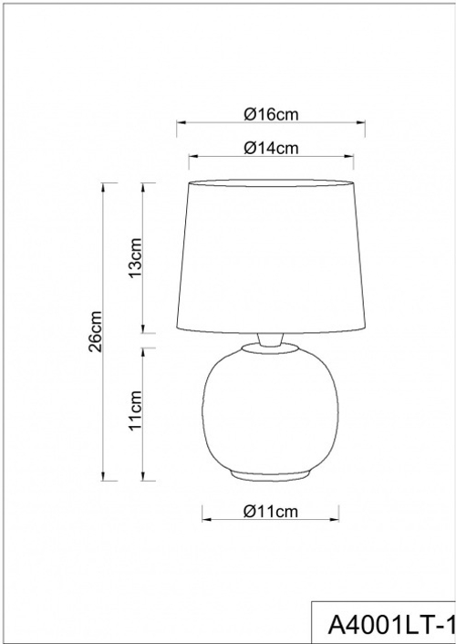 Настольная лампа Arte Lamp MERGA A4001LT-1GO