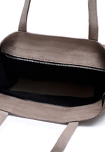 сумка шоппер капучино на молнии замша