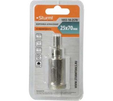 Коронка Sturm  алмазная  по керамограниту 25х70мм 1055-10-2570