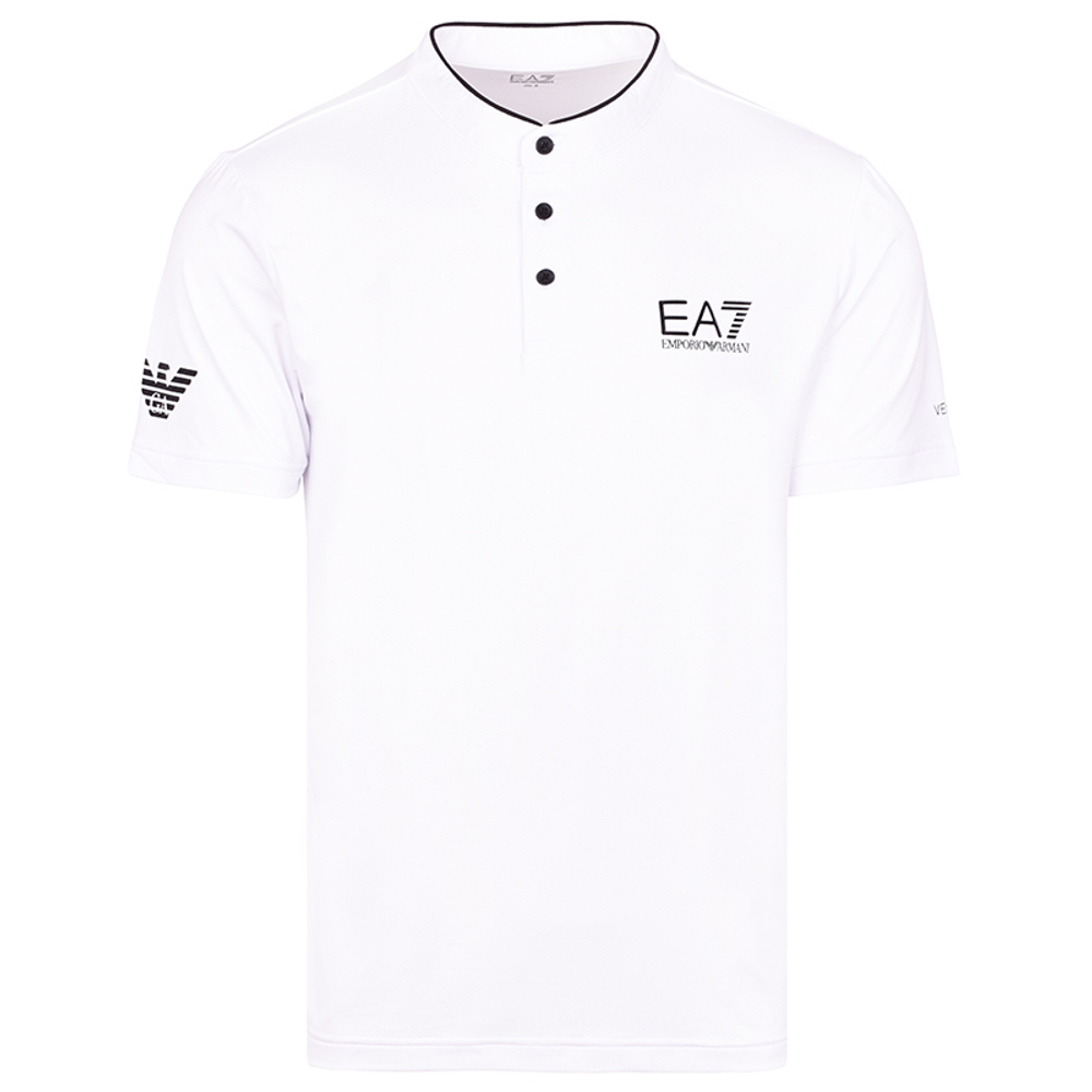 Мужское поло теннисное EA7 Man Jersey Polo - white